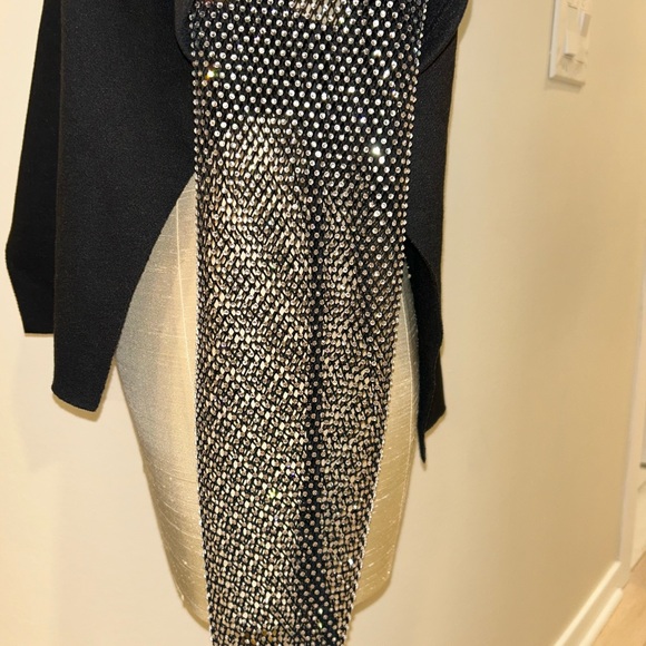 AKIRA Black Hoodie with mesh rhinestone arms - Picture 5 of 6